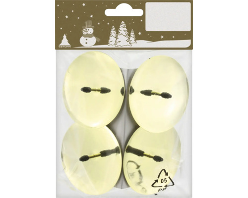 Fyra guldfärgade Geroma julgransljus i förpackning