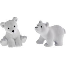 Två vita isbjörnsfigurer