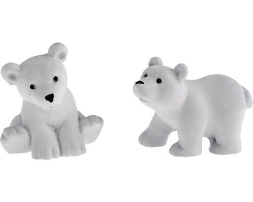 Två vita isbjörnsfigurer