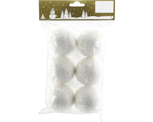 Förpackning med sex snöbollar för inomhusbruk