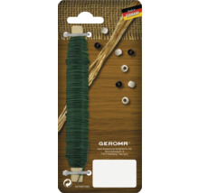 Blomstertråd på spole med träpinne, pappersband och pärlor