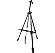 Svart staffli för konstnärsmaterial