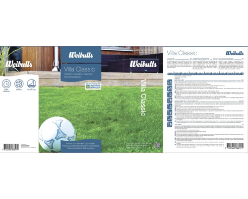 Förpackning Weibulls Villa Classic gräsfrö med fotboll