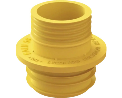 Gul rörkoppling av plast med gänga