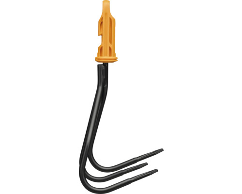 Trädgårdsredskap med tre tänder och handtag