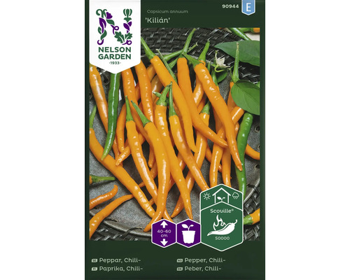 Chilipepparfrön av sorten Kilián, Capsicum annuum
