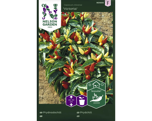 Förpackning med prydnadschili Victoria från Nelson Garden