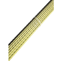 Knippe gula plaststavar, sammanbundna med buntband