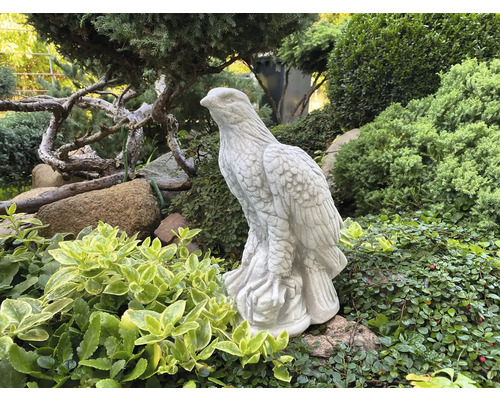 Örnstaty av sten i trädgården