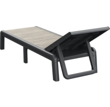 Justerbar trädgårdsstol av plast med träutseende