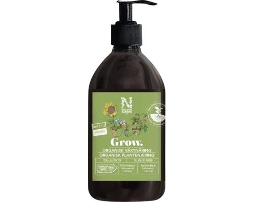 Flaska med organisk växtnäring för alla växter