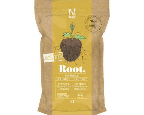 Gödning NELSON GARDEN Root Biohumus 4L KRAV Säck med biohumus jordförbättrare för alla växter