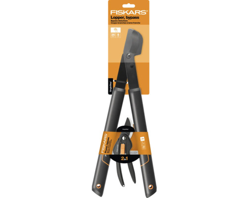 Fiskars bypass grensax och bypass trädgårdssax i set