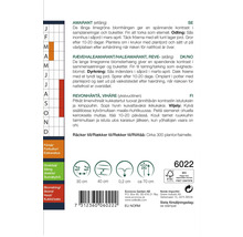 Information om förkultivering, direktsådd och blomning av trädgårdsväxten