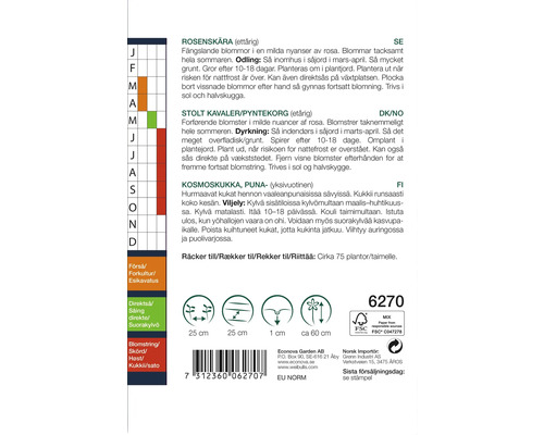 Information om sådd och odling av sommarblommor