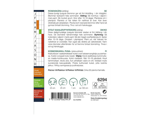 Information om sådd och odling av sommarblommor