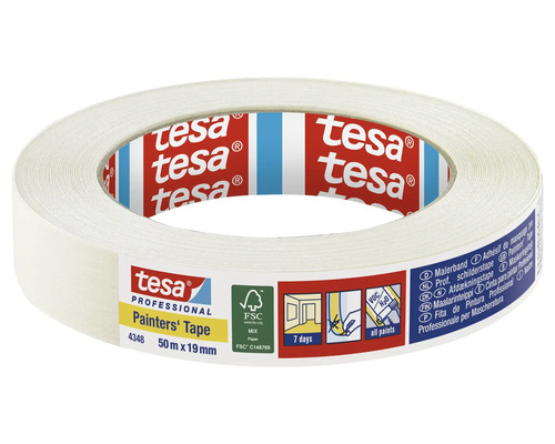 Målartejp Professional TESA 19mm 50m Tesa maskeringstejp 4348, 50 meter gånger 19 millimeter