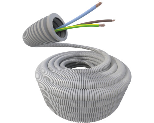 Flexrör PROFIFLEX 16/FQ 3G1,5 25m Grått elinstallationsrör med kablar