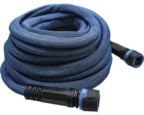 Trädgårdsslang med textilomspunnen och anslutningsstycken