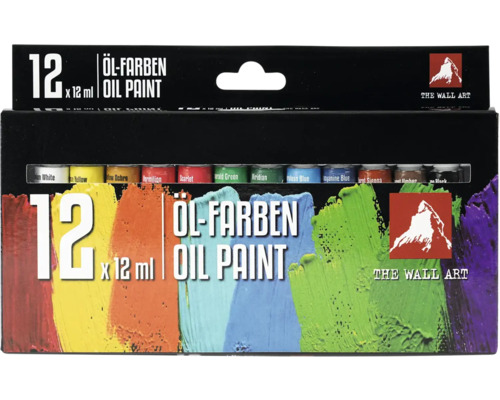 The Wall Art oljefärgsset med tolv färger i tuber