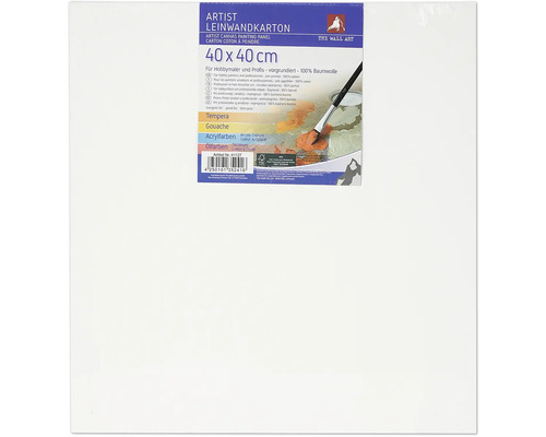Artist målarduk, 40 x 40 cm, förgrundad, 100% bomull