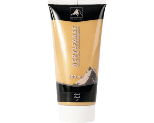 Akrylfärg guld 200ml Akrylfärg guld i en 200 ml tub