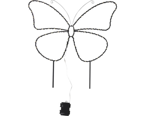 Dekorativ fjärilsfigur med LED-belysning för utomhusbruk