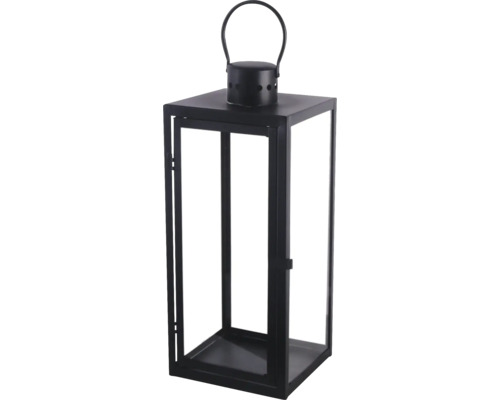 Lykta LAFIORA metall 44cm svart Dekorativ metalllykta med handtag