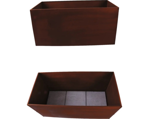 Två metallplanteringslådor