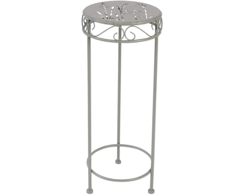 Blombord LAFIORA Ø25x60cm grå Växtkolonn i metall med mönster på bordsskivan