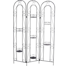 Dekorativ rumsavdelare av metall med växtställ