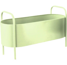 Oval blomlåda i metall med stativ