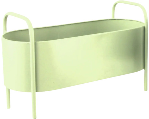 Oval blomlåda i metall med stativ