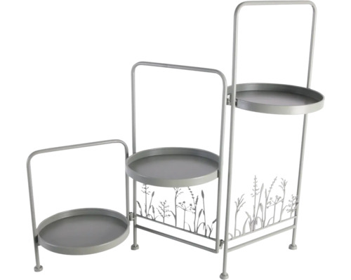 Växtställ med tre nivåer och gräsdekoration