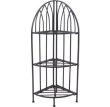 Hörnhylla med tre nivåer av metall