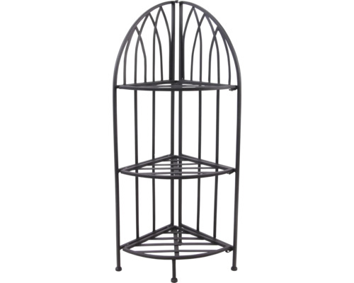 Hörnhylla med tre nivåer av metall