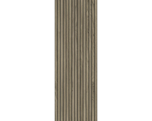 Träpanel med vertikala lameller för vägg- och takdesign