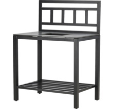 Trädgårdsbord med förvaring och bakstycke