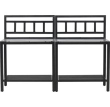 Trädgårdsbord med förvaringsutrymme och bakvägg