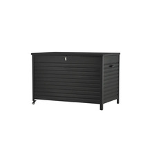 Förvaringslåda av metall med lock och hjul