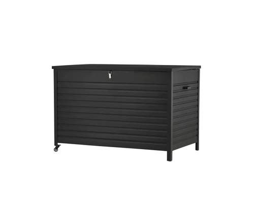 Förvaringslåda av metall med lock och hjul