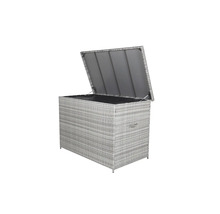 Öppen, rektangulär förvaringslåda av polyrotting