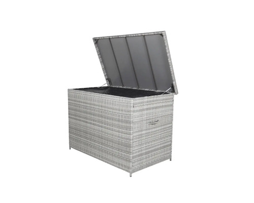 Öppen, rektangulär förvaringslåda av polyrotting