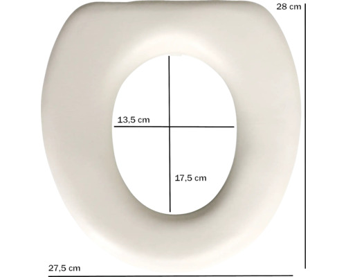 Inlägg till toalettsits för barn ADOB Soft vit Toalettsits med måttangivelser