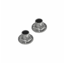 Två rörflänsar av metall