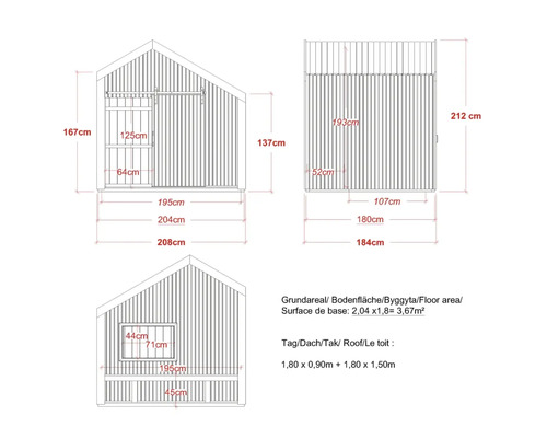 Mått på trädgårdsskjulet