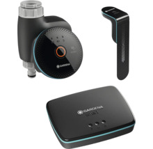 Gardena Smart System bestående av bevattningskontroll, sensor och gateway