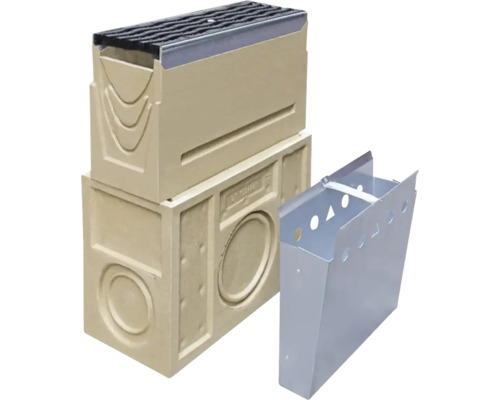 Dräneringsränna med galler och slamhink