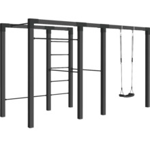 Lekplatsutrustning med ribbstol, räck och gunga