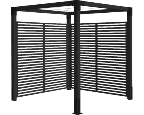 Pergola PLUS Daylife modell 5 Pergola med horisontella lamellväggar för utomhusbruk